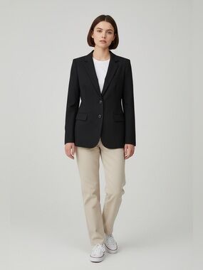 Banana Republic Long and Lean Blazer Black Petite 10 Women’s Tailored Jacket